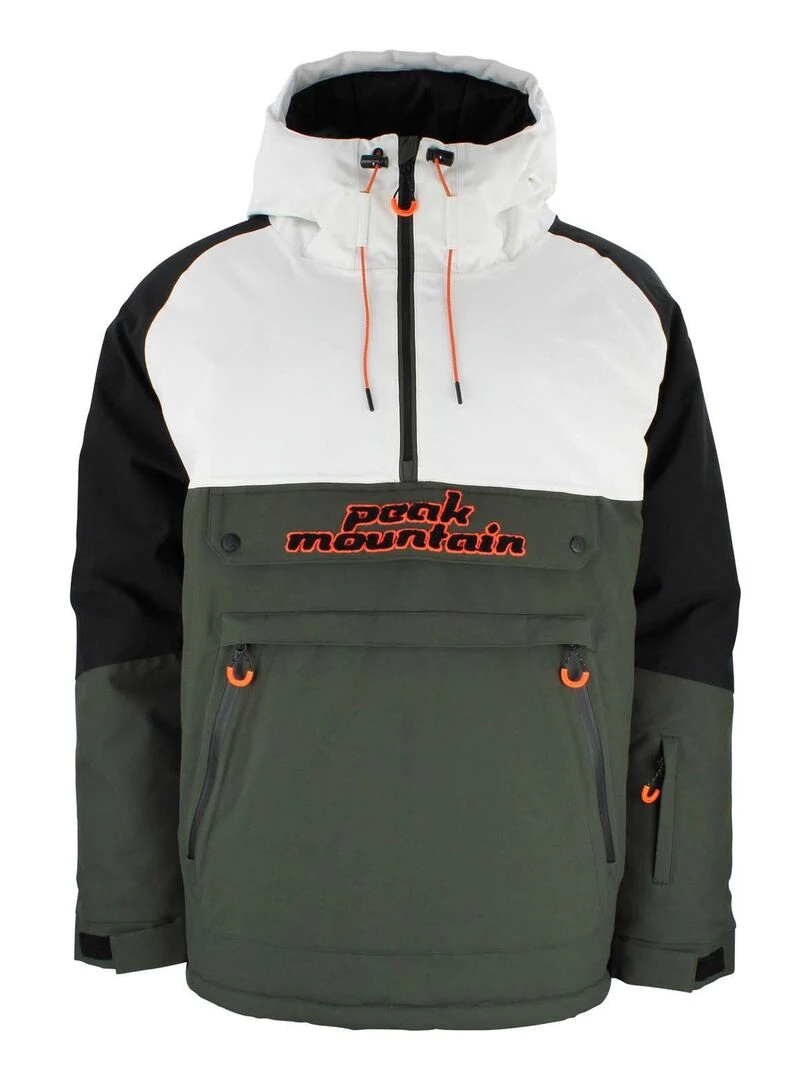 Blouson de ski passe tête homme CANVIKO   PEAK MOUNTAIN   Kaki