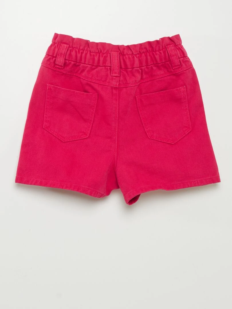 Short en denim coloré Rose