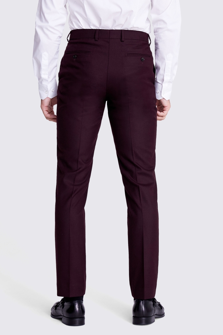 Tailored Fit Claret Flannel Trousers Buy Online at Moss