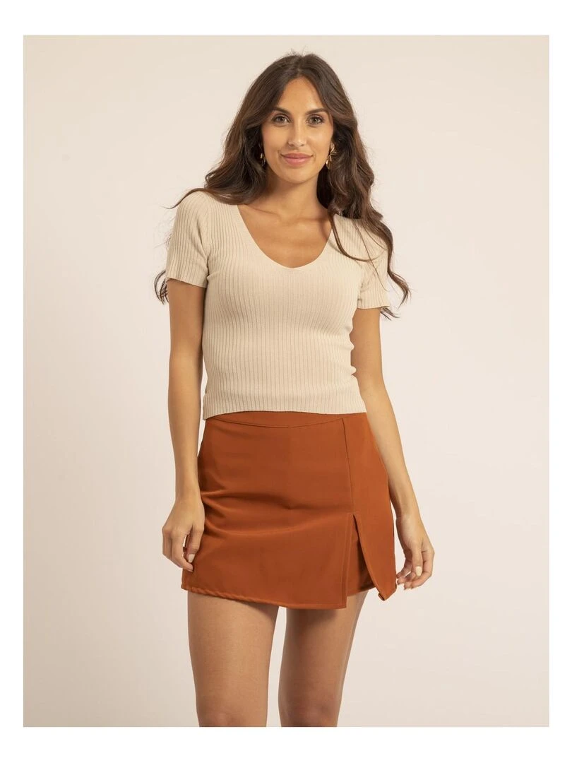 Top court maille FALINI Beige