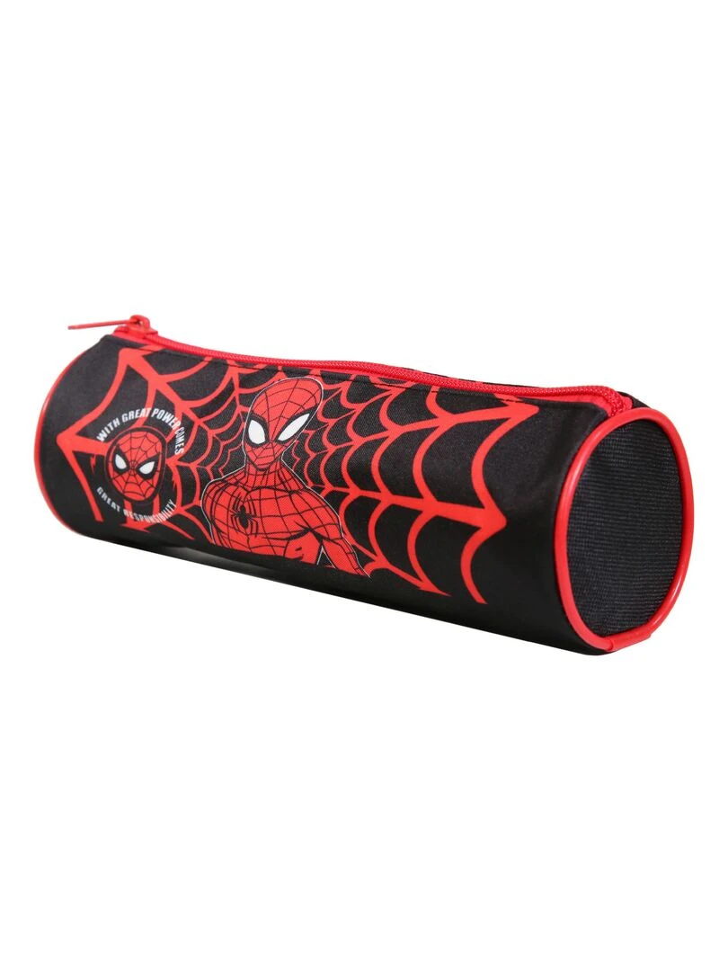 BAGTROTTER Trousse scolaire ronde Marvel Spider Man Noire Toile d'araignée Noir