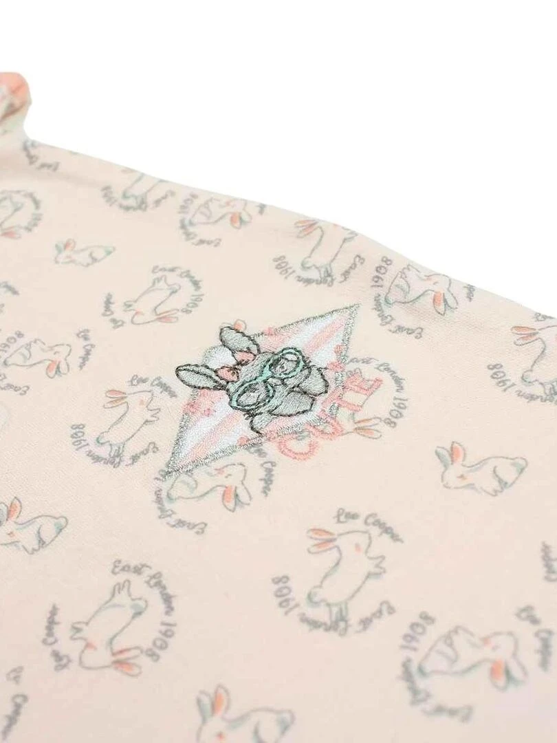 Lee Cooper   Combishort bébé fille imprimé logo en coton   Rose
