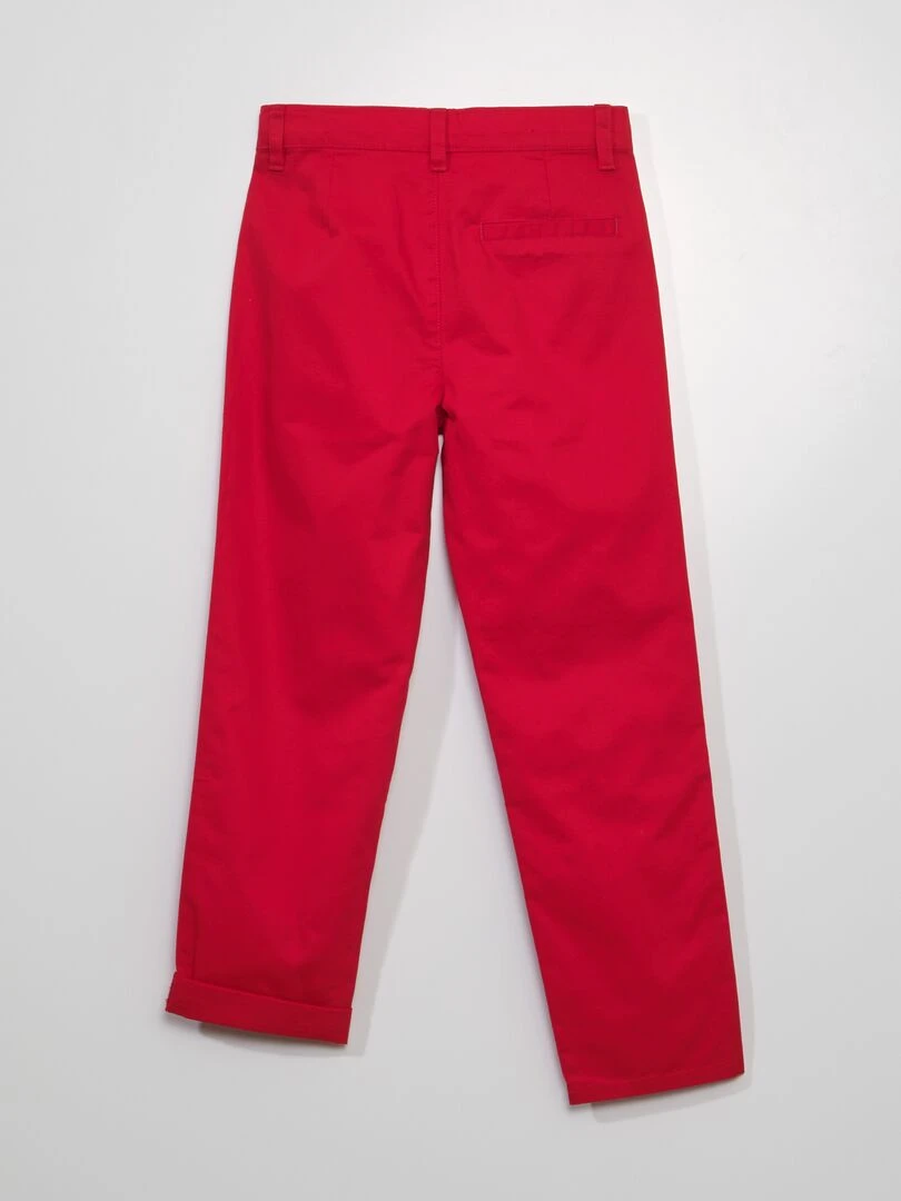 Pantalon chino uni rouge