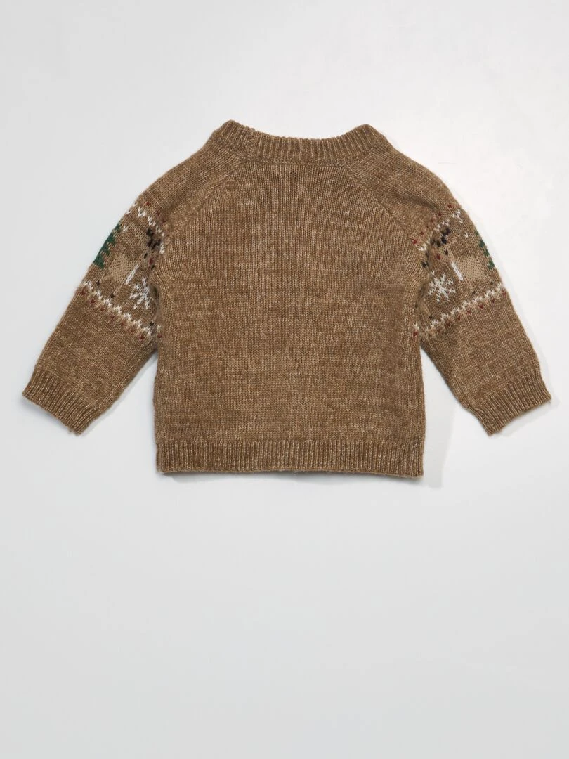 Pull de Noël avec motif fantaisie   Marron