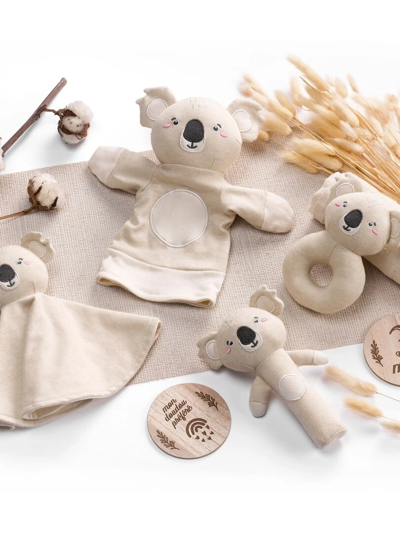 Peluche doudou coton bio Koala Beige