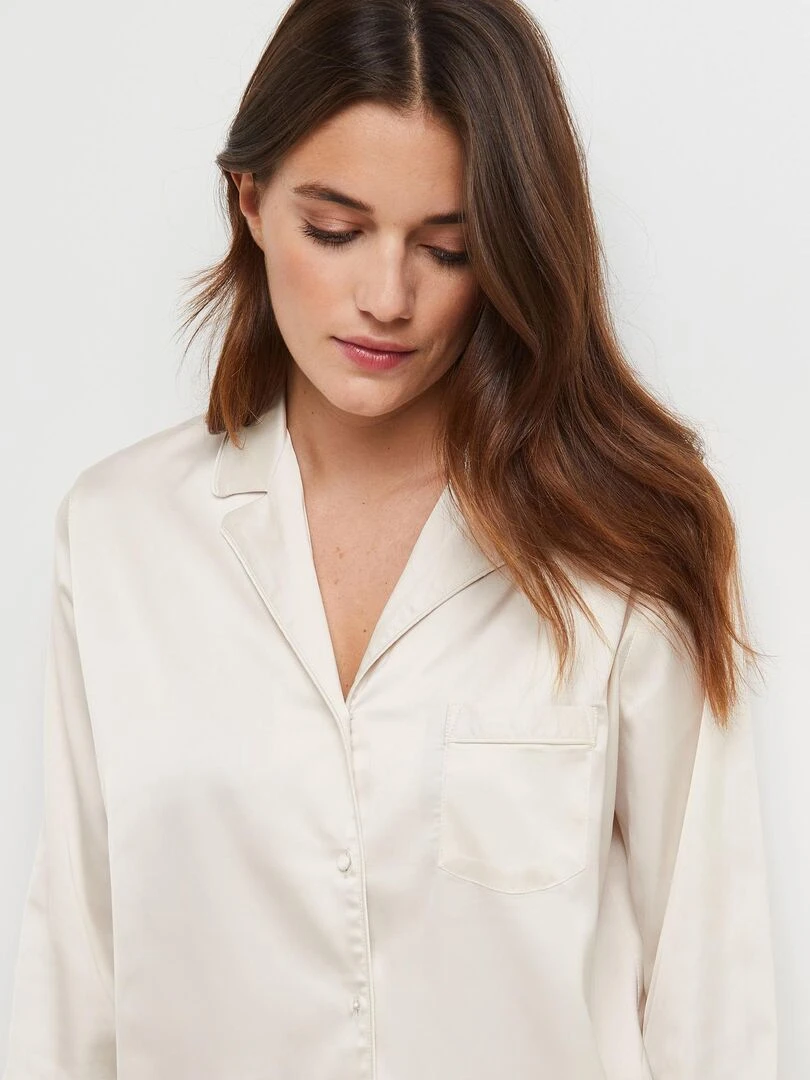 Veste satin Chimene   RougeGorge Lingerie   Blanc