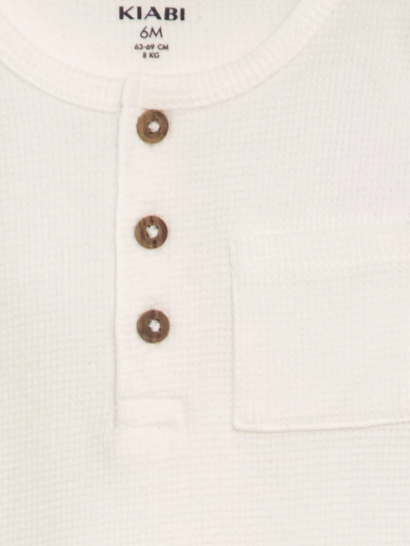 T shirt en maille gaufrée   blanc