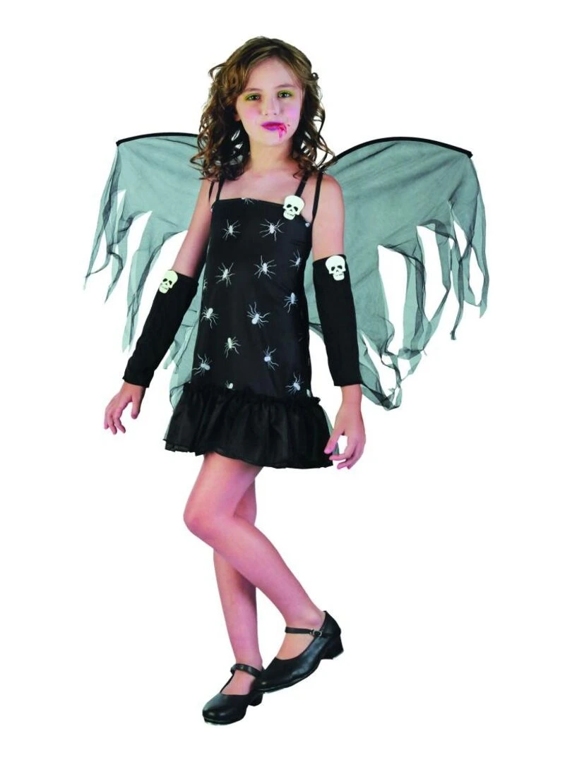 Déguisement Démone robe tête de mort Halloween enfant Noir Noir