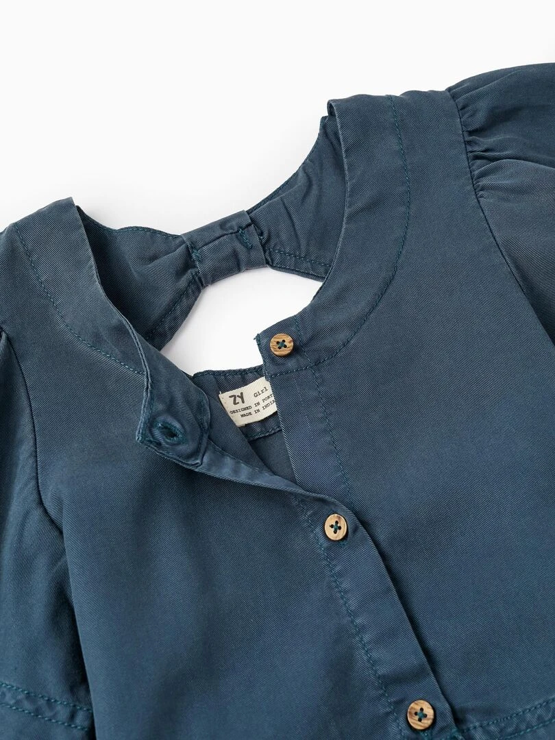 Blouse à manches courtes avec effet cropped pour fille manches courtes   Bleu