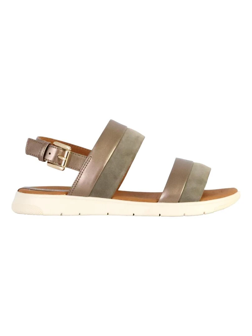 Sandale Cuir Geox Dandara Geobuck Suede Beige
