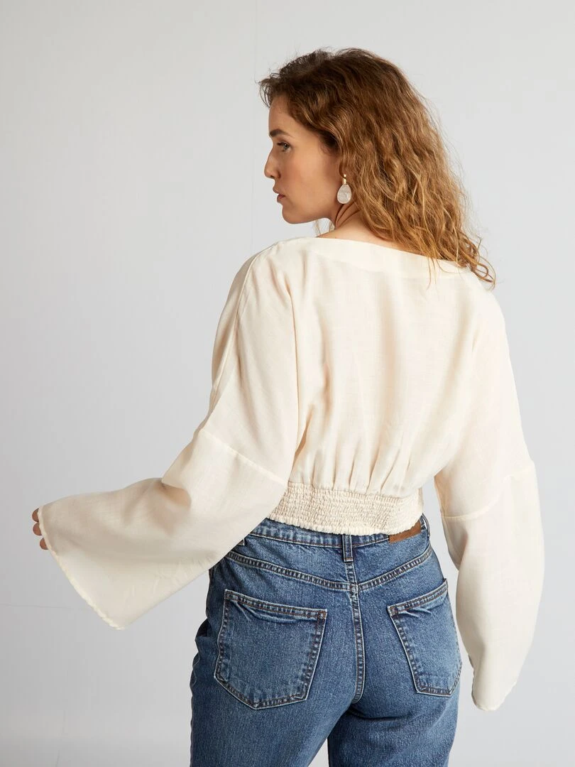 Blouse crop top   Beige