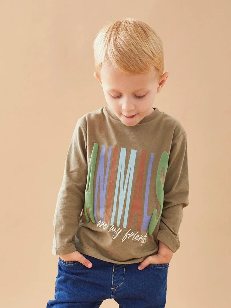 T shirt longues manches kaki Noukie's Vert