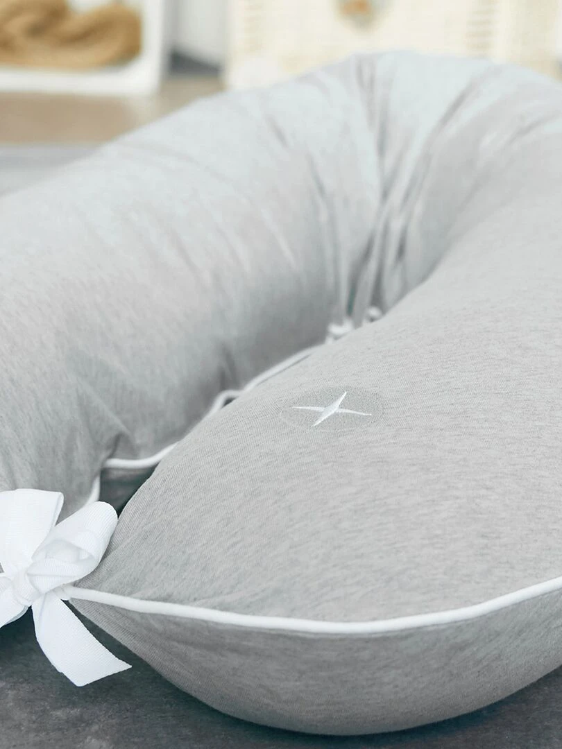 Housse de coussin d'allaitement confort évolutif coton   Gris