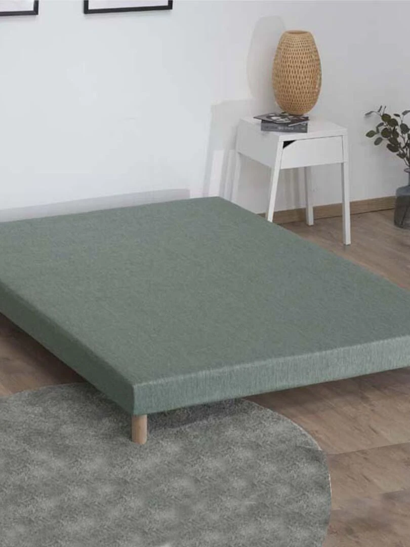 Sommier tapissier à lattes vert celadon made in France Vert