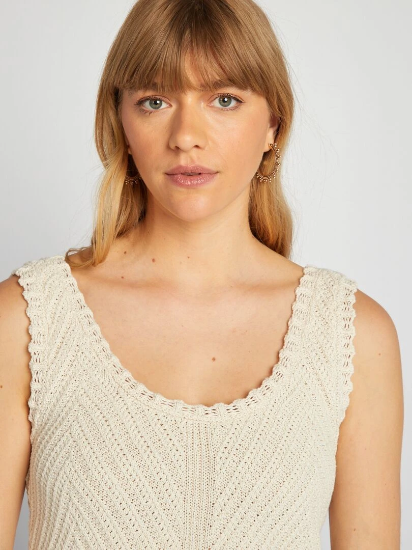 Top court en crochet   Beige