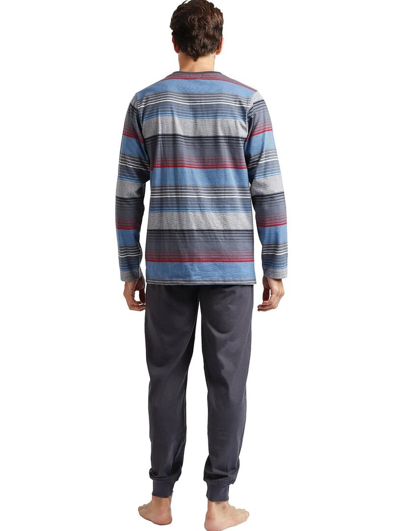 Pyjama pantalon top manches longues Cassette A Antonio Miro Gris