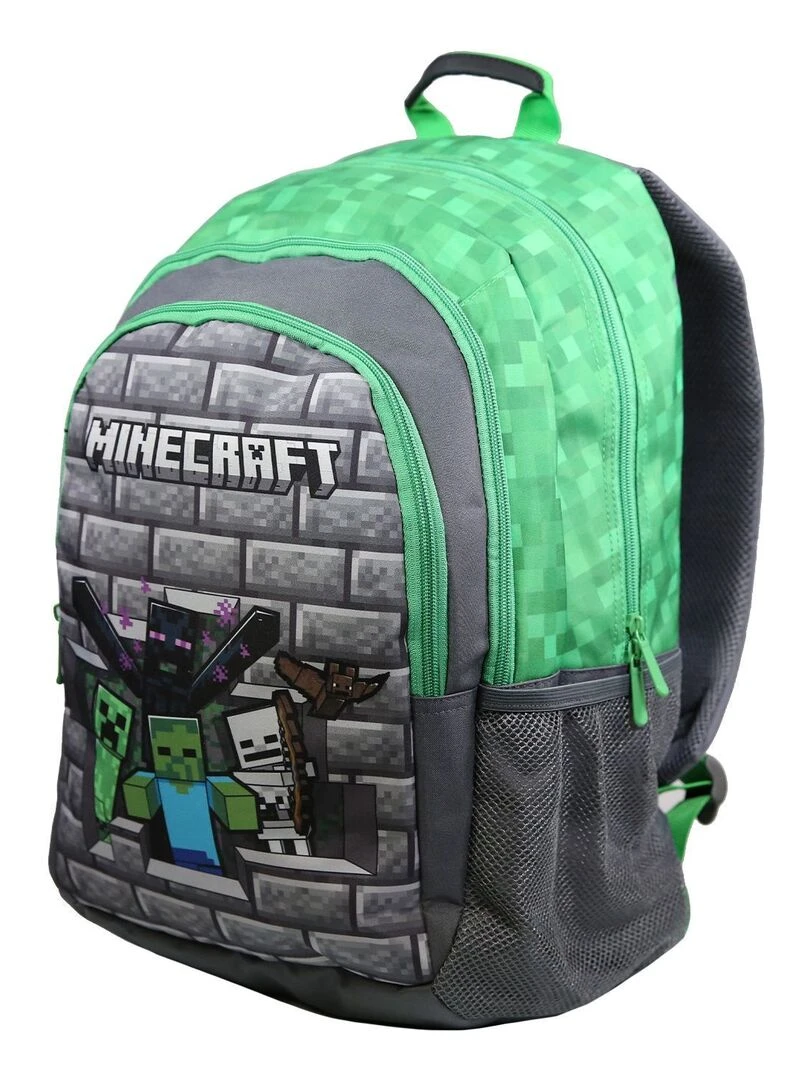 Sac à dos 2 compartiments Minecraft Jeu Vidéo Gris Bagtrotter Gris