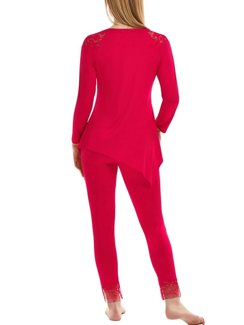 Pyjama pantalon top manches longues Flamenco Rouge