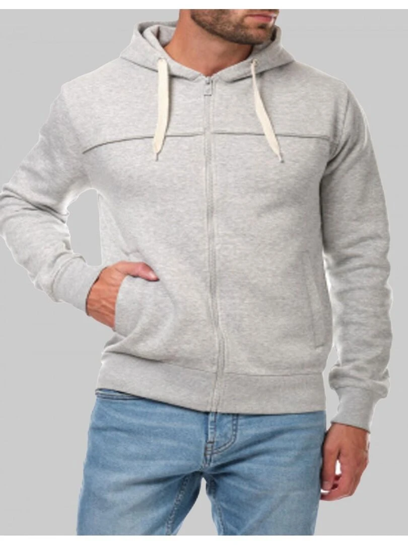 Sweat à capuche zippé Kebello Gris