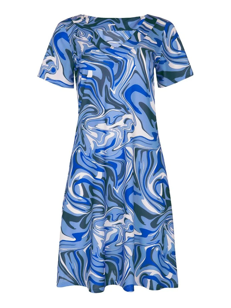 Robe estivale manches courtes Palma   Bleu