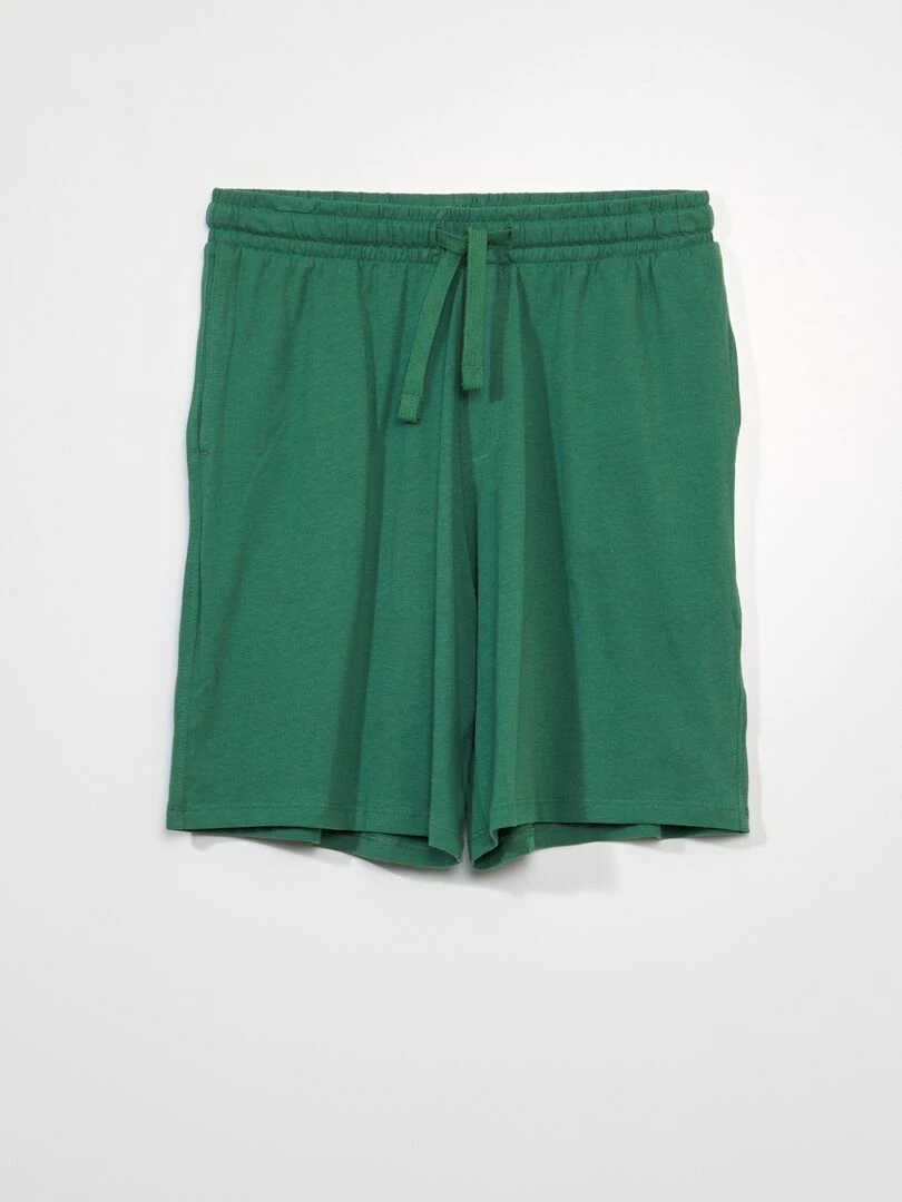 Pyjama court   inscription sportif   2 pièces   Blanc/vert