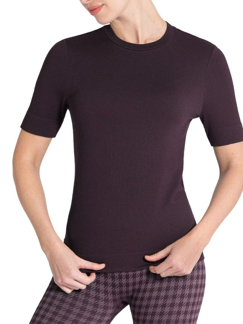 T shirt texturé uni Athleisure Violet