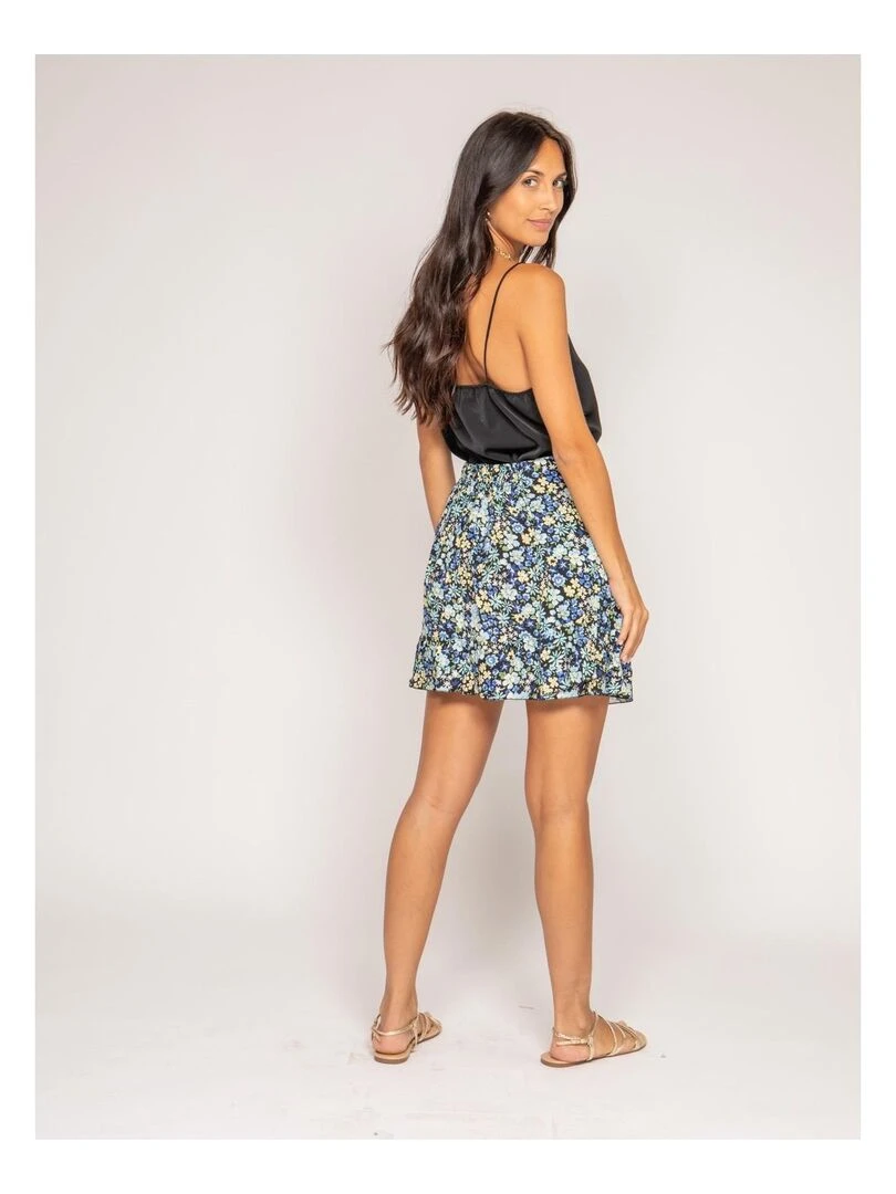 Jupe courte motifs XOKAO   Bleu