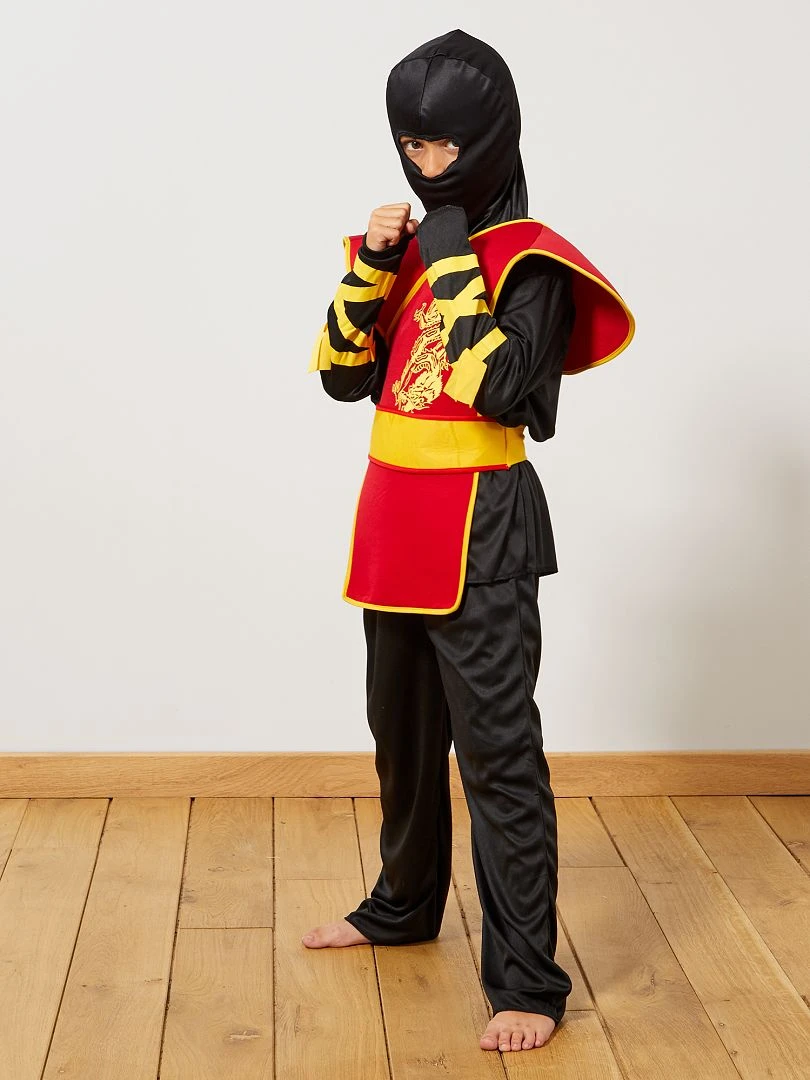 Déguisement de ninja noir/rouge