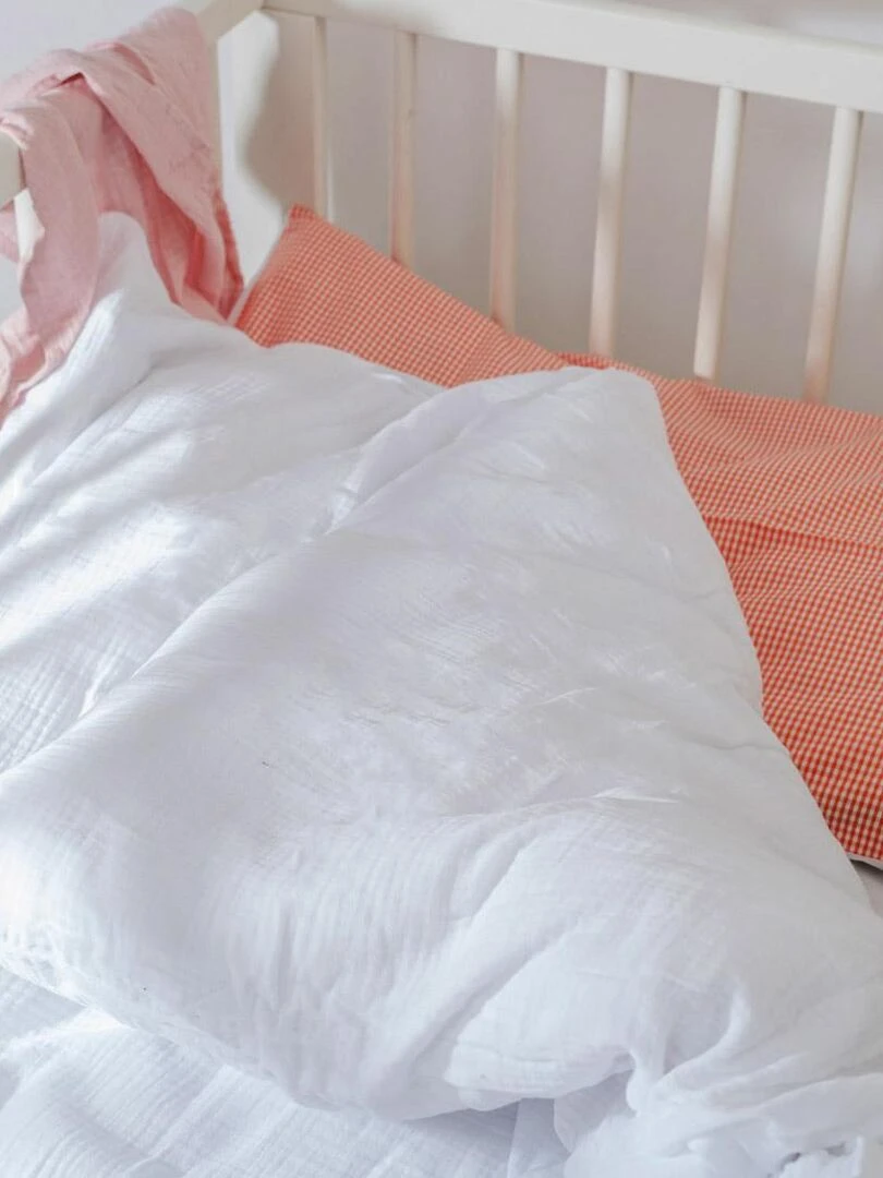 Housse de Couette en Coton Bio Blanc Blanc