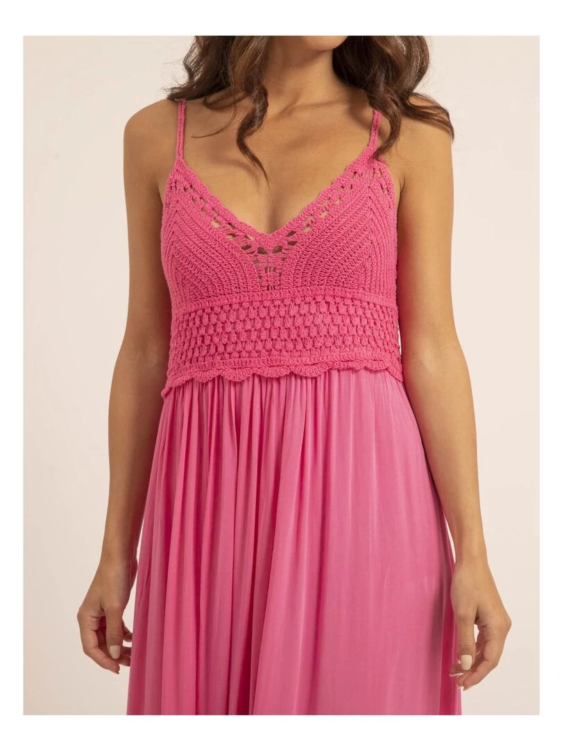 Robe longue crochet IGRALA   Rose fushia