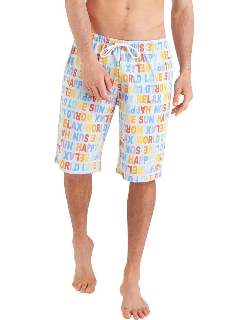 Pyjama court homme Happy Summer Bleu