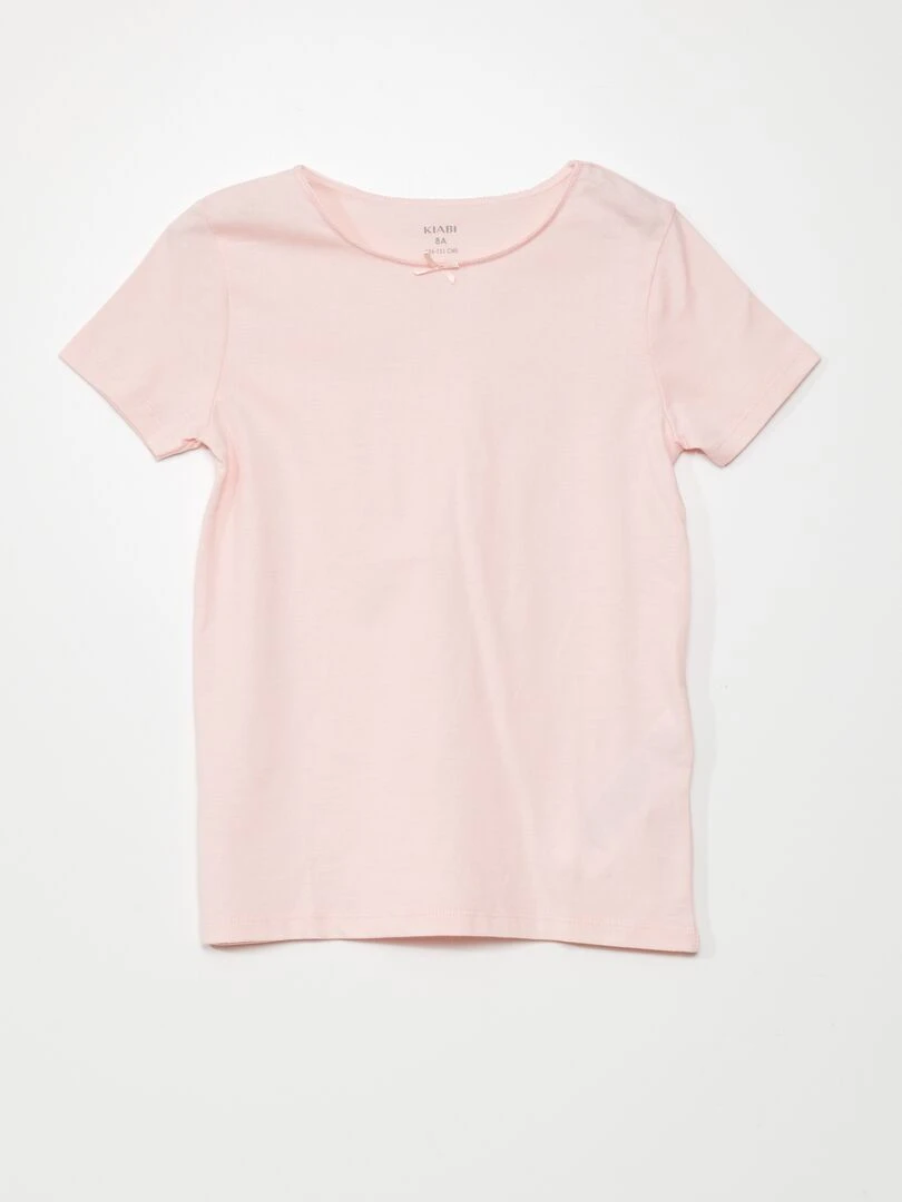 Lot de 3 maillots de corps en coton   blanc/rose