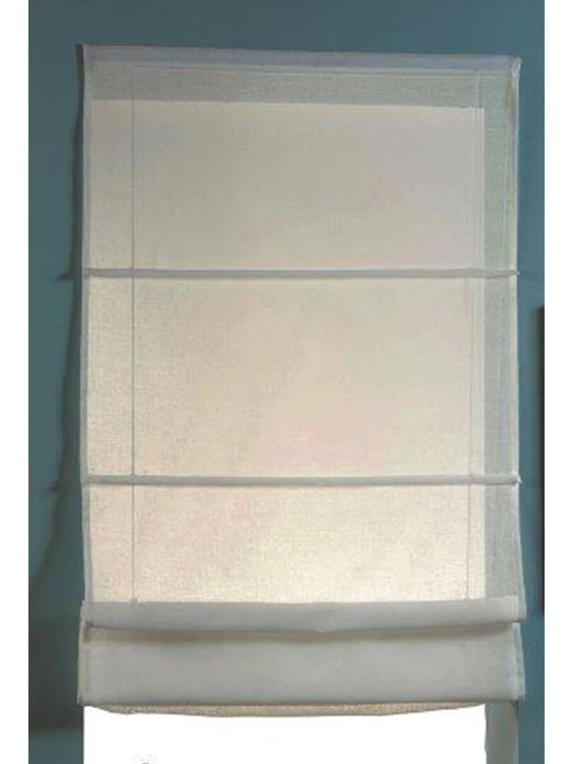 Store bateau en étamine blanc Blanc