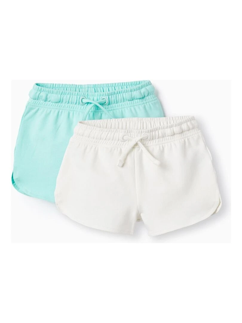 2 Short en Coton pour Bébé Fille EXPLORING AUSTRALIA Vert clair