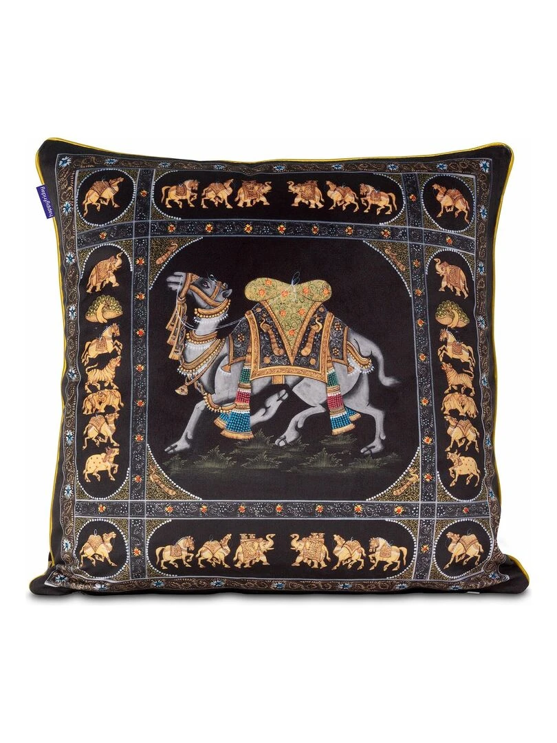 Housse de coussin décoratif Luck "Happyfriday" Blanc