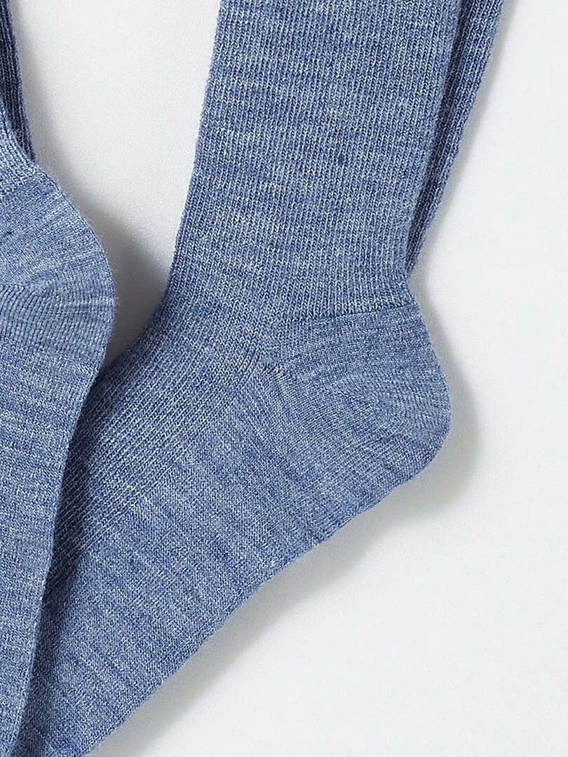 Lot de 2 paires de chaussettes mélange laine et Thermolactyl   Damart   Noir