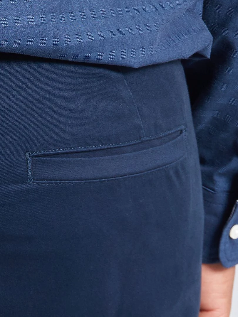 Chino slim en coton stretch   L30   bleu marine