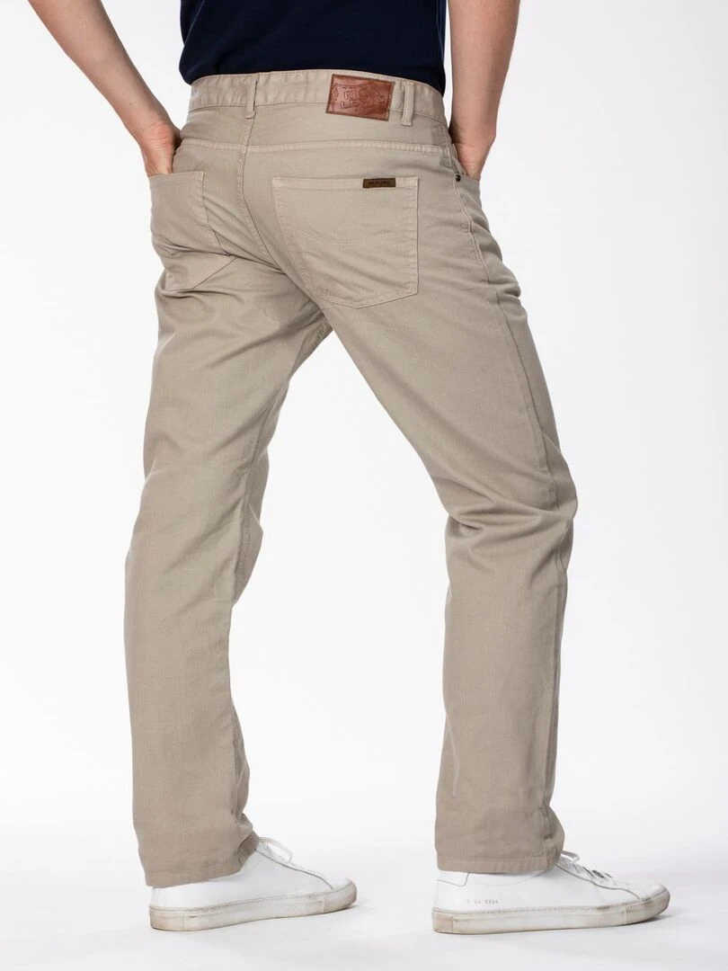 Jeans RL70 coupe droite confort coton dobby piqué léger AMAL 'Rica Lewis'   Beige
