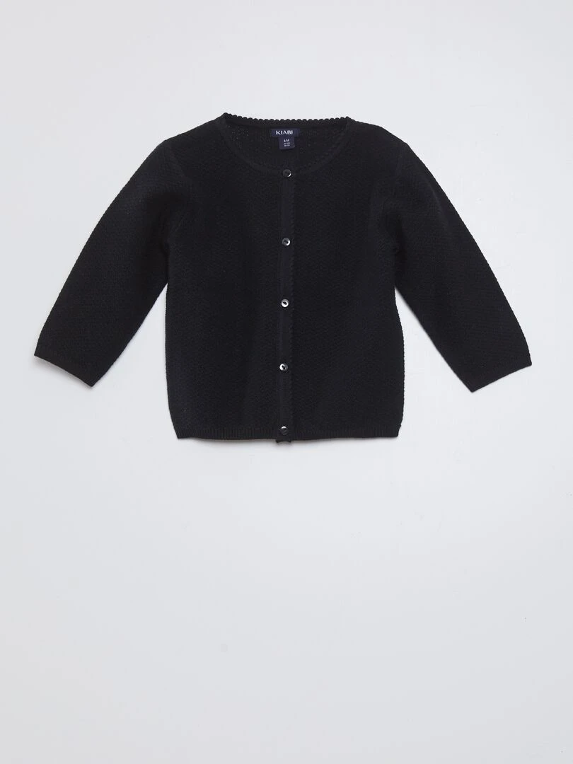 Gilet en maille fantaisie noir