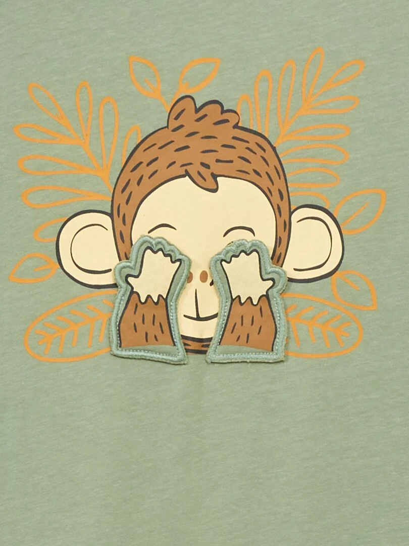 T shirt en jersey avec animation   Vert