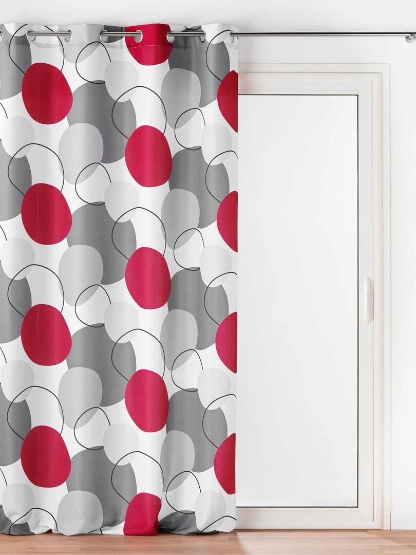 Rideau à formes géométriques Rouge
