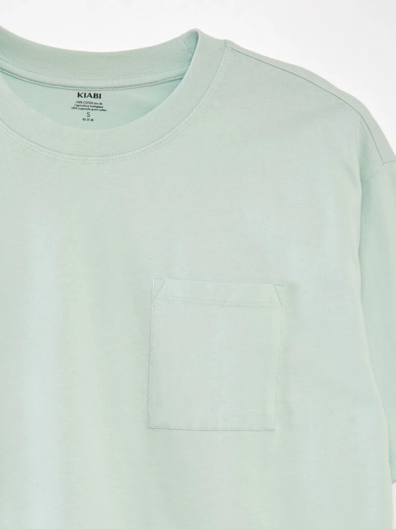 Tee shirt uni coupe large bleu