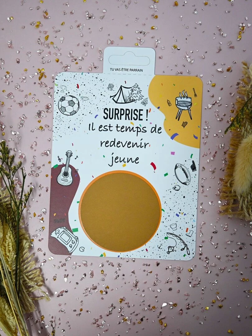 Carte à gratter Veux tu être parrain Blanc