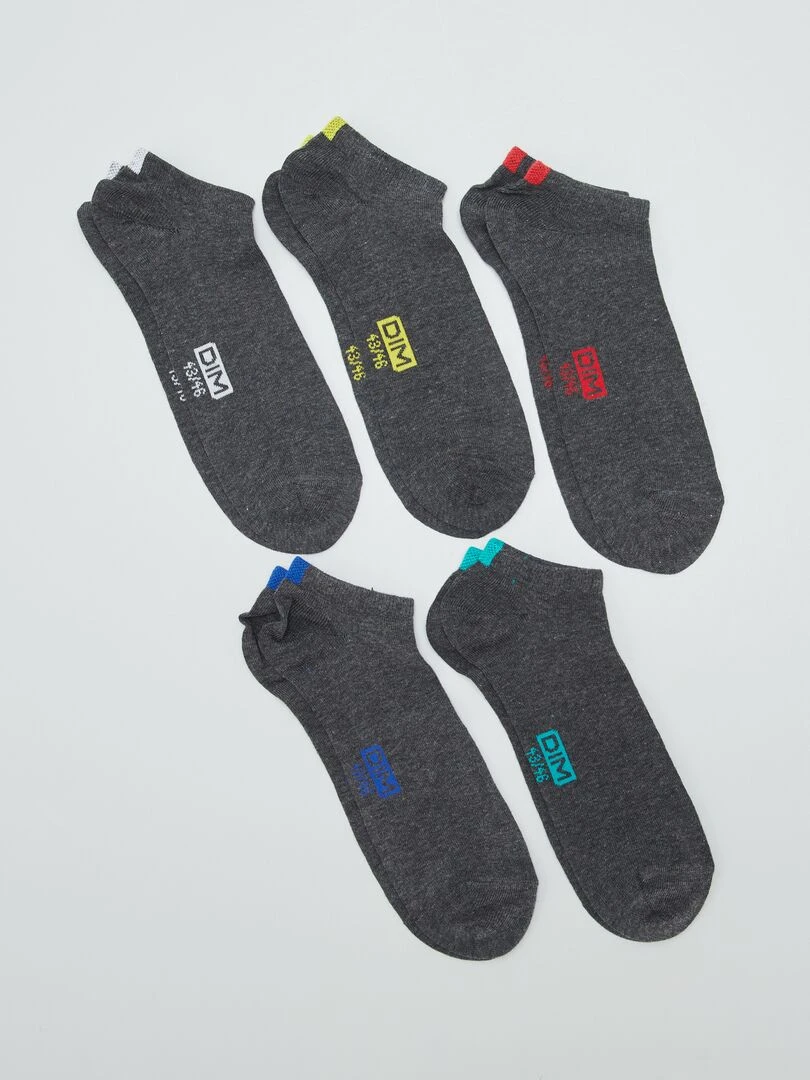 5 paires de chaussettes 'DIM' Gris