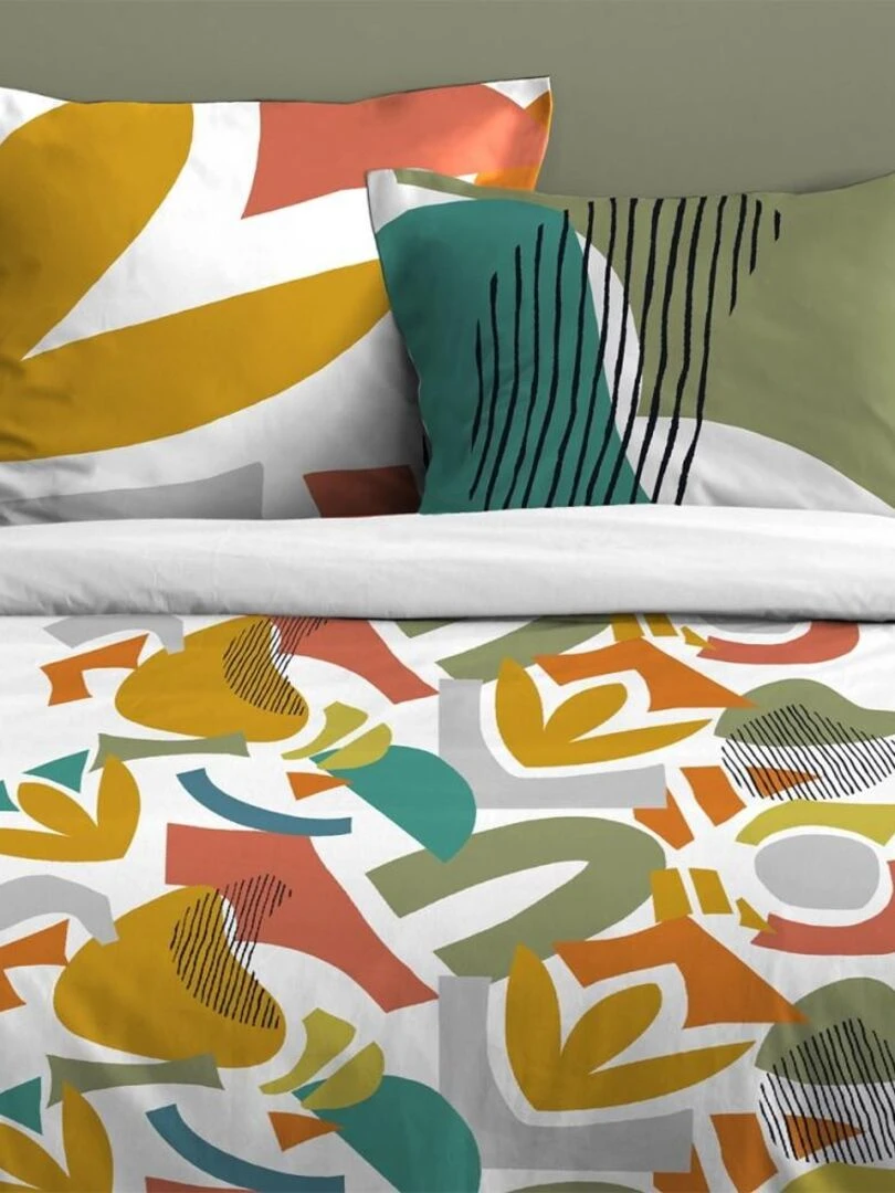 Housse de couette 240x220 Varisco + 2 taies coton 57 fils   Blanc