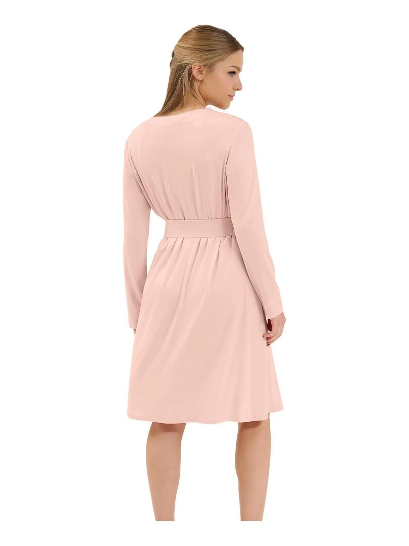 Déshabillé manches longues Mirabelle Rose