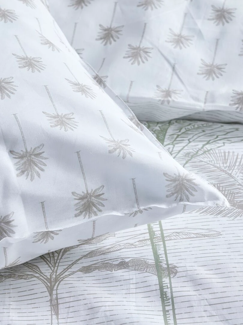 Parure de lit à palmiers 2 personnes Blanc