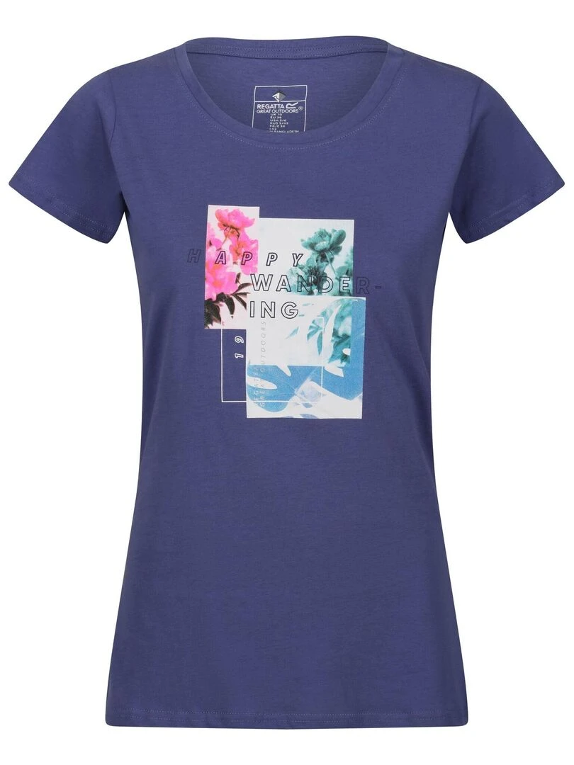 Regatta T shirt BREEZED HAPPY WANDERING Bleu