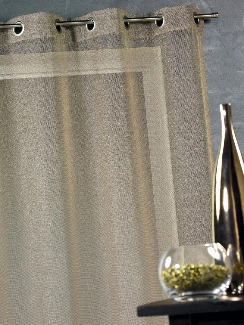 Voilage en organza fantaisie uni Taupe
