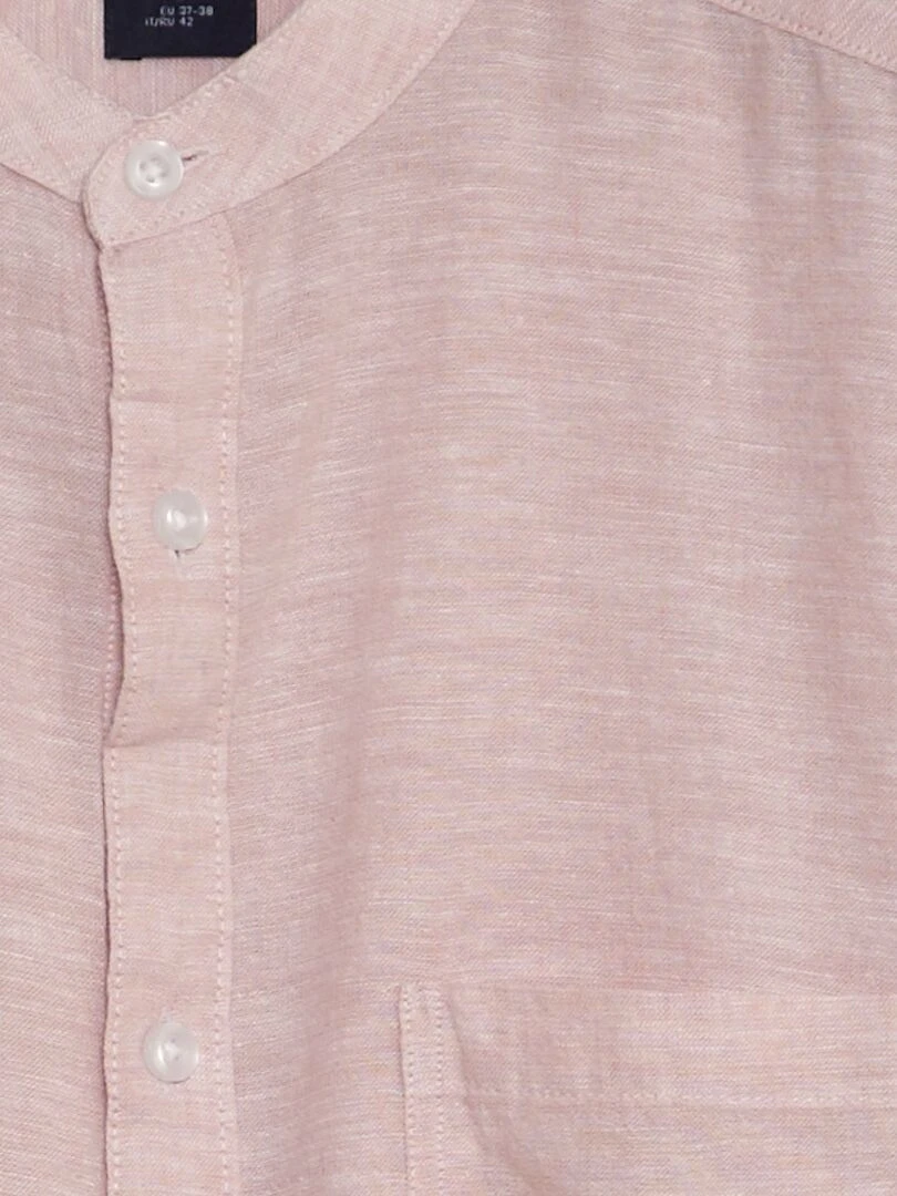 Chemise à col mao   Violet pale